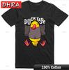 Grappig T-shirt Eendenbek Tape Print Normale Pasvorm 100% Katoen T-shirts Streetwear Uniek Casual T-shirts Tops voor Unisex T-shirt Meisjes