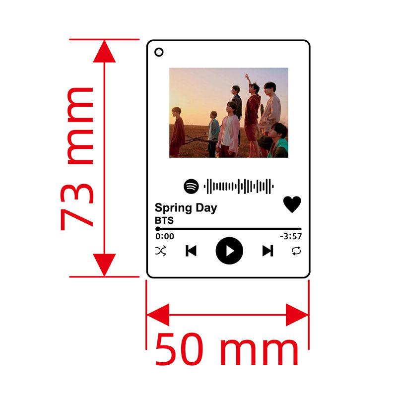 BTS Music Player Keychain, Bangtan Boys Keyring with Group Photo, Kpop Song Themed Bag Pendant for ARMY Fans