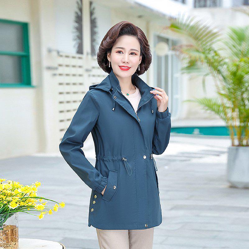 

Элегантное пальто весна-осень 2024 для женщин среднего возраста: Стильная ветровка для утонченных дам 2XL (105-120 jin)