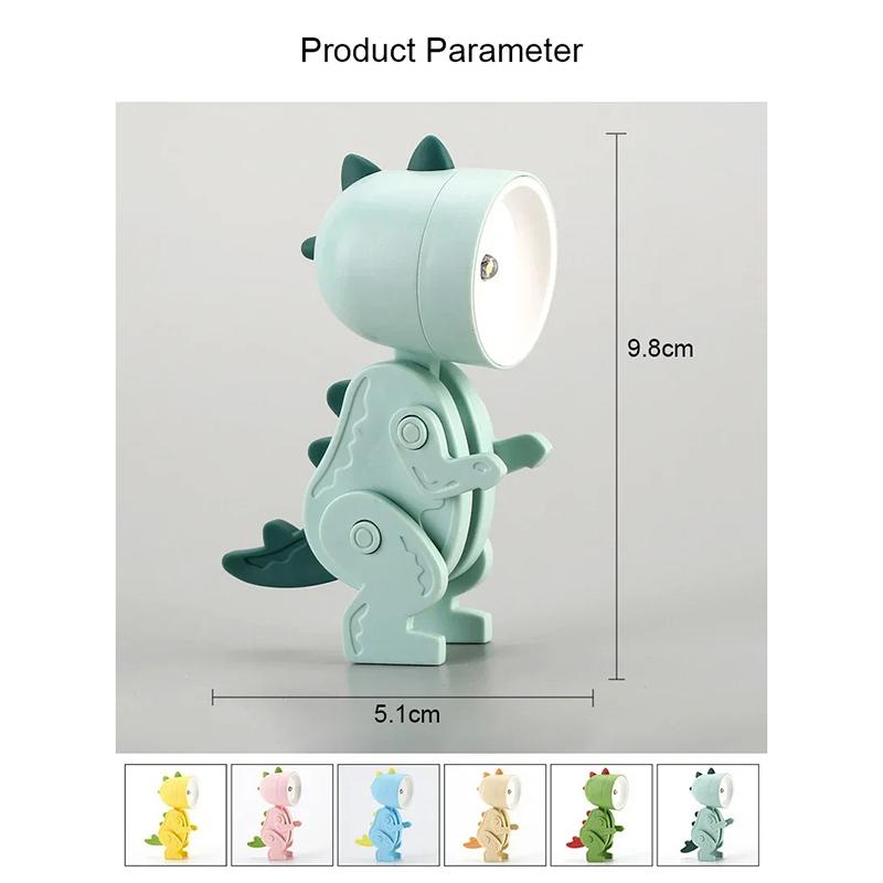 Mini Dinosaurier Nachtlicht Batterie Magnetisch Faltbar Nachtlampe Schlafzimmer Nachttisch Ornamente Kinderspielzeug LED Nachtlichter