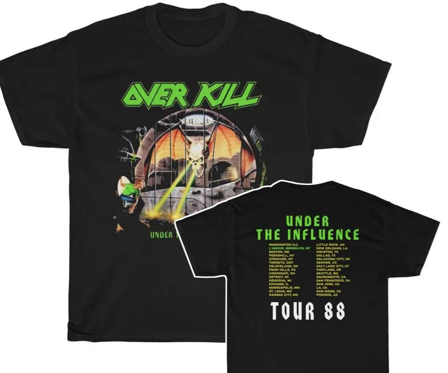 

Over Kill 1988 Under The Influence Tour двухсторонняя футболка Унисекс футболка 2XL