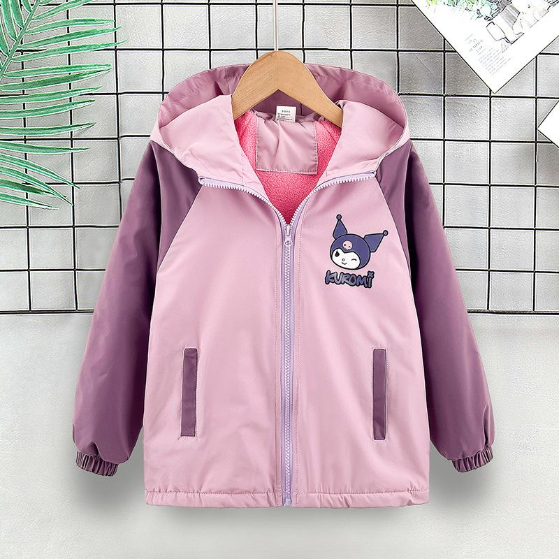 Girls Big Kids Fleece Lined Long Sleeve Casual Windbreaker Jacket Outerwear