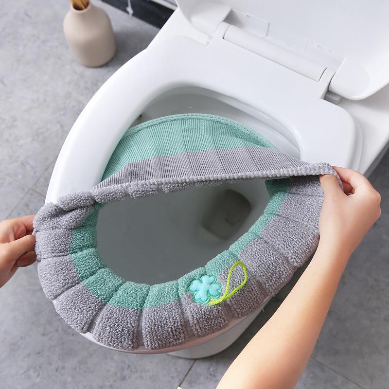 Bathroom Toilet Seat Cover Soft Warmer Washable Mat Cover Pad Cushion Seat Case Toilet Lid Cover Accessories Bath Home