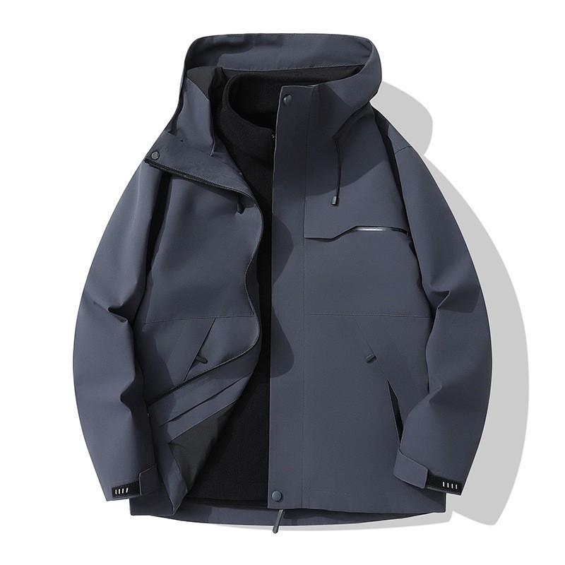 Mens Womens 3-in-1 Waterproof Windproof Hiking Jacket With Removable Shell Gore-Tex Fabric All-Season Outdoor Parka