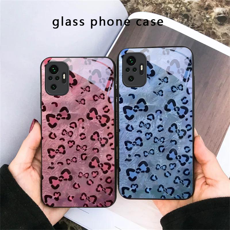 Abstract Leopard Print For Redmi Note 14 Pro+ 13 Pro 8 9 9S 12S 10 Pro 11 12 13C 14C A3 12 13 K60 Ultra Black Glass Phone Case