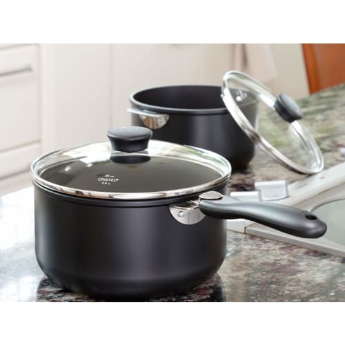 CRISTEL Black Line Deep Pot, 20cm, Gas/IH Compatible, No Lid, CWTEC20