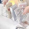 Convenient Clear Acrylic Bookends with Handle Desk Organizer Divided Book Stand Desktop Sorting Rack Study Supplies