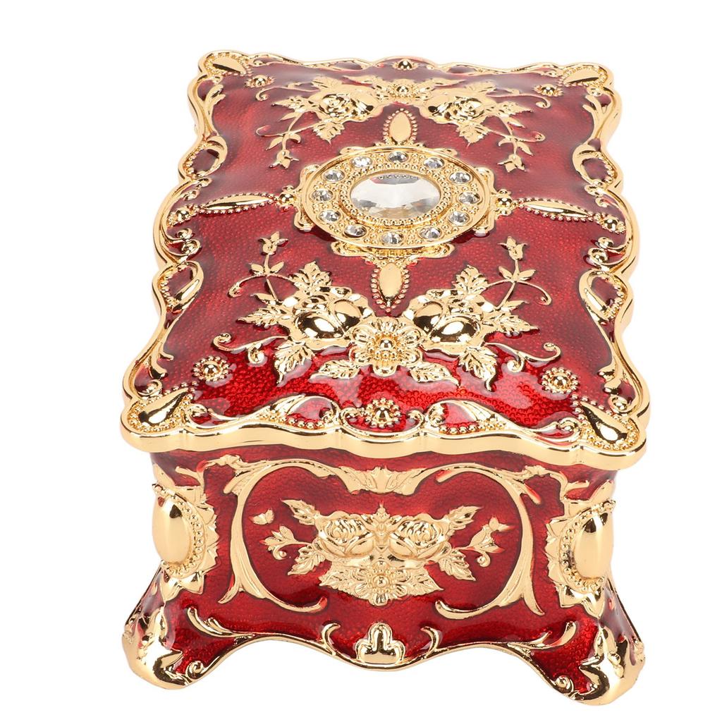 Vintage Jewelry Box European Style Exquisite Velvet Liner Zinc Alloy Trinket Organizer for