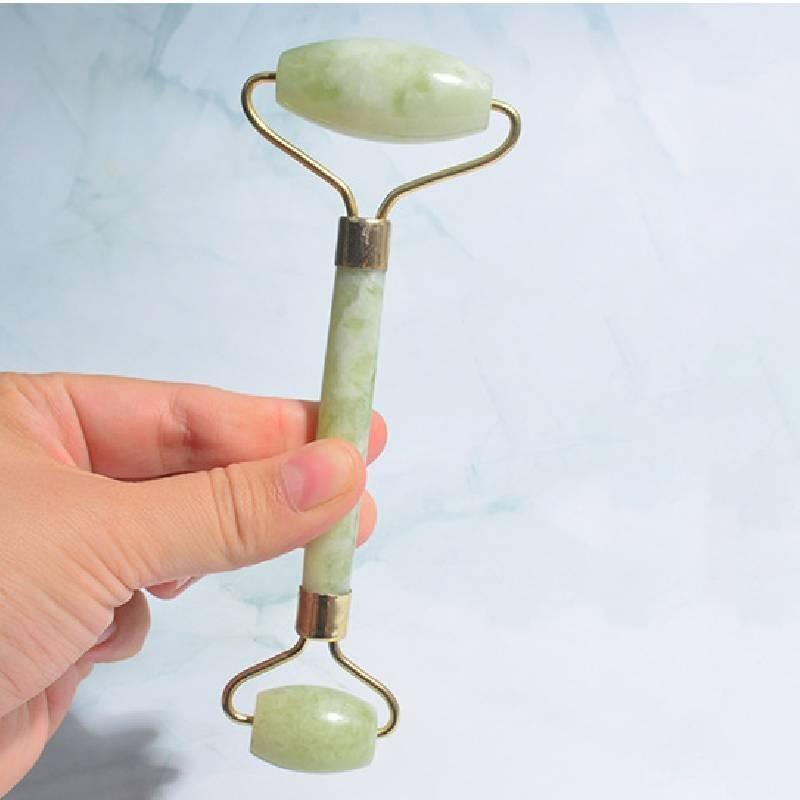Exquisite White Flower Jade Facial Massage Roller Beauty Tool Face Massager
