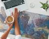Decorative Desk Mat for Work and Study Abstract Marble 100X50 Cm