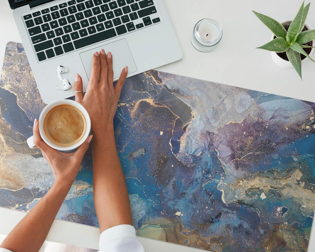 Decorative Desk Mat for Work and Study Abstract Marble 100X50 Cm