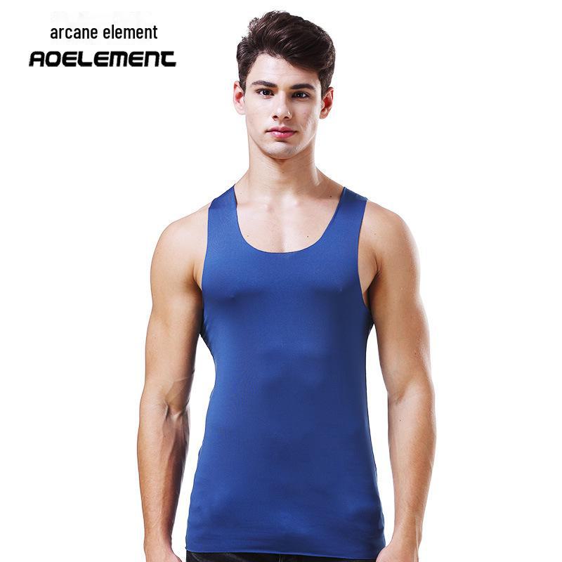 

Мужской бесшовный жилет для фитнеса Ice Silk без рукавов Triple Extra Large темно-синий