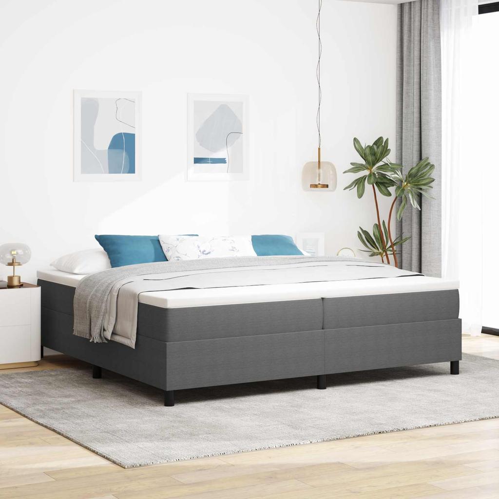 Platform Bed Frame Light Grey 200 x 200 cm Corduroy Fabric