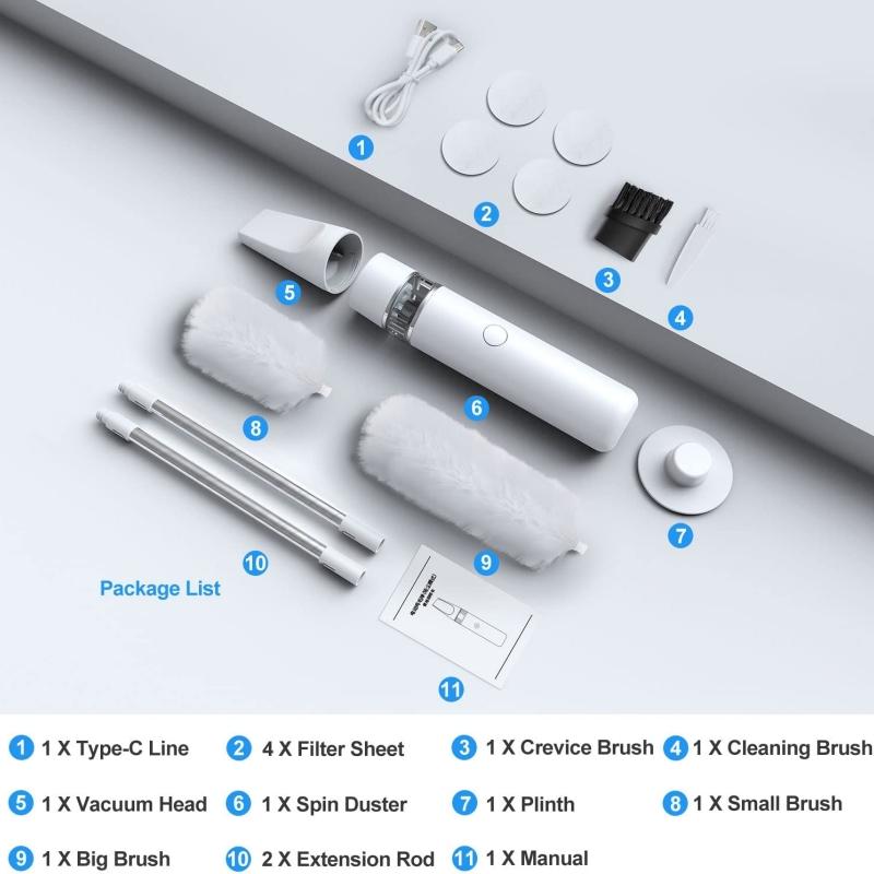 Electric Spin Feather Duster Brush Adjustable 360° Sofa Cleaning Duster Feather Household Cleaing Brush Clean Dust Rotating Tool