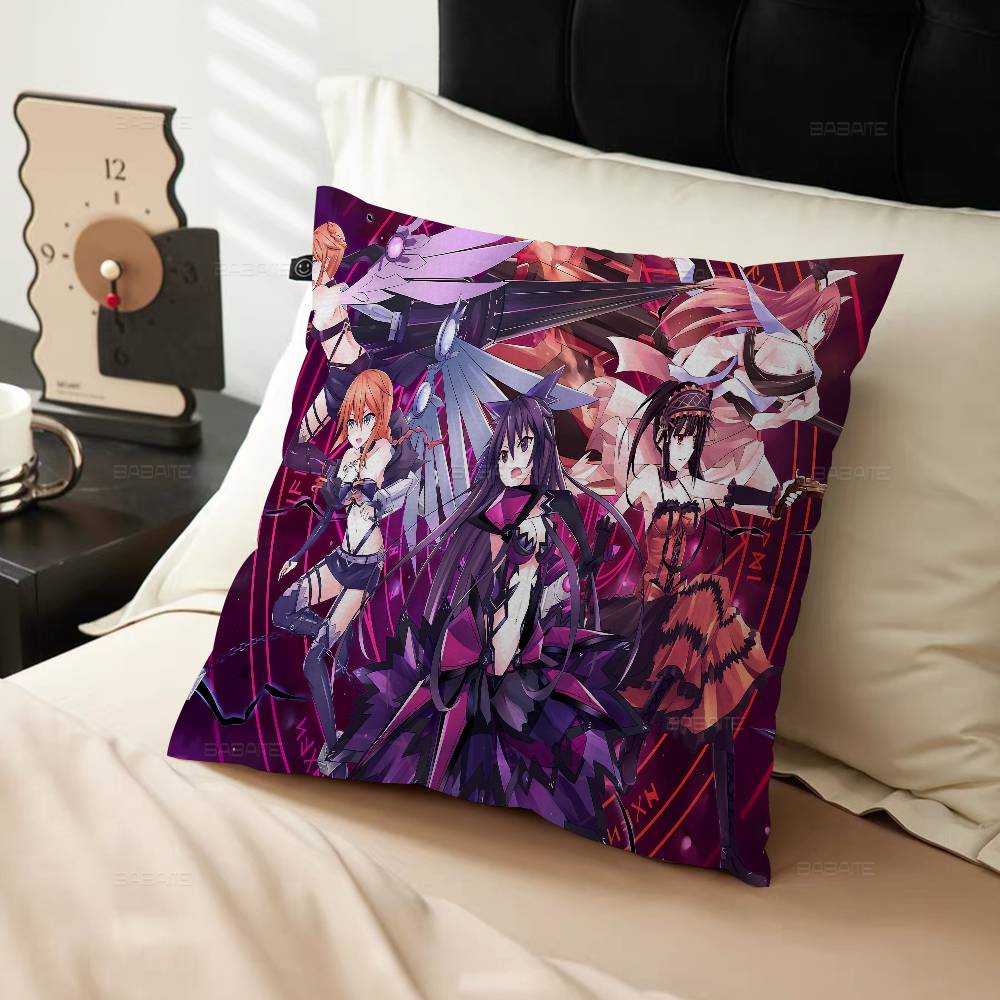Date A Live Cartoon Cushion Cover Inches Farmhouse Decor Home Throw Pillow Covers For Couch Decorations
