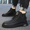 Fashion Mens Boots Fashion Leather Men's Ankle Boots Autumn Outdoor Platform Hiking Designer Luxury Casual High Top Boot Botas Masculino