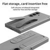 Samsung Galaxy Z Fold 7 6 5 4 5G için Silikon Bilek Kayışlı Katlanır Stand Yuvalı Kart Tutucu Cüzdan Kılıfı Darbeye Dayanıklı Yumuşak Tampon Kapak