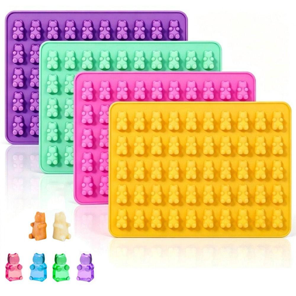 50 Cells Gummy Molds Trays Food-Grade Silicone Heat-Resistant Chocolate Molds DIY Reusable Candy Molds Kitchen Tools