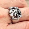 Vintage Ethnic Style Skull Biker Rings Mens Stainless Steel Rock Punk Gothic Skull Ring Fashion Party Jewelry Gifts Dropshipping