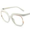 Popular White Reading-Purpose Glasses Women Large Transparent Round Farsightness Eyeglasses Diopters 0 To +600 Unisex Sturdy Thick Frame Glasses