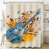 Vibrant Electric Guitar Shower Curtain Waterproof Home Decor Bathroom Accessories