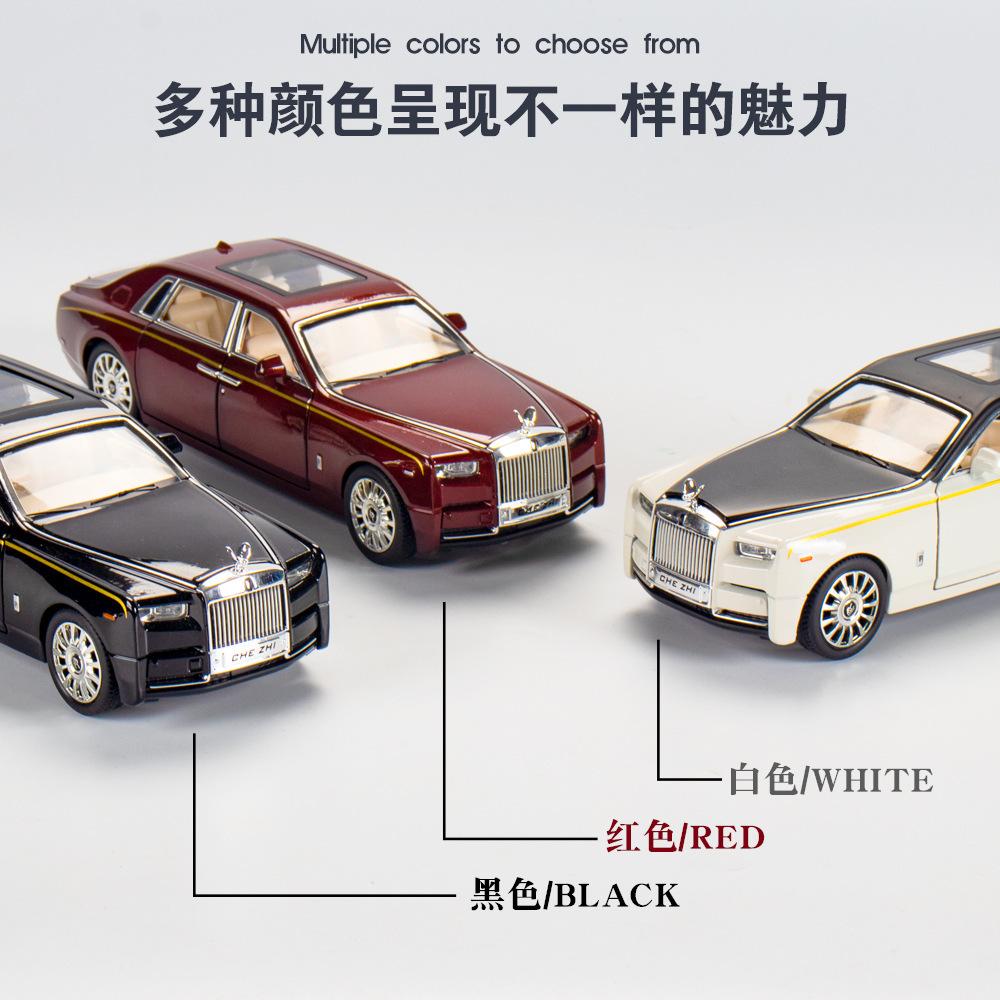 1:24 Phantom Limousine Car Model Simulation Sound Light Toys Vehicle Collection Birthday Gifts
