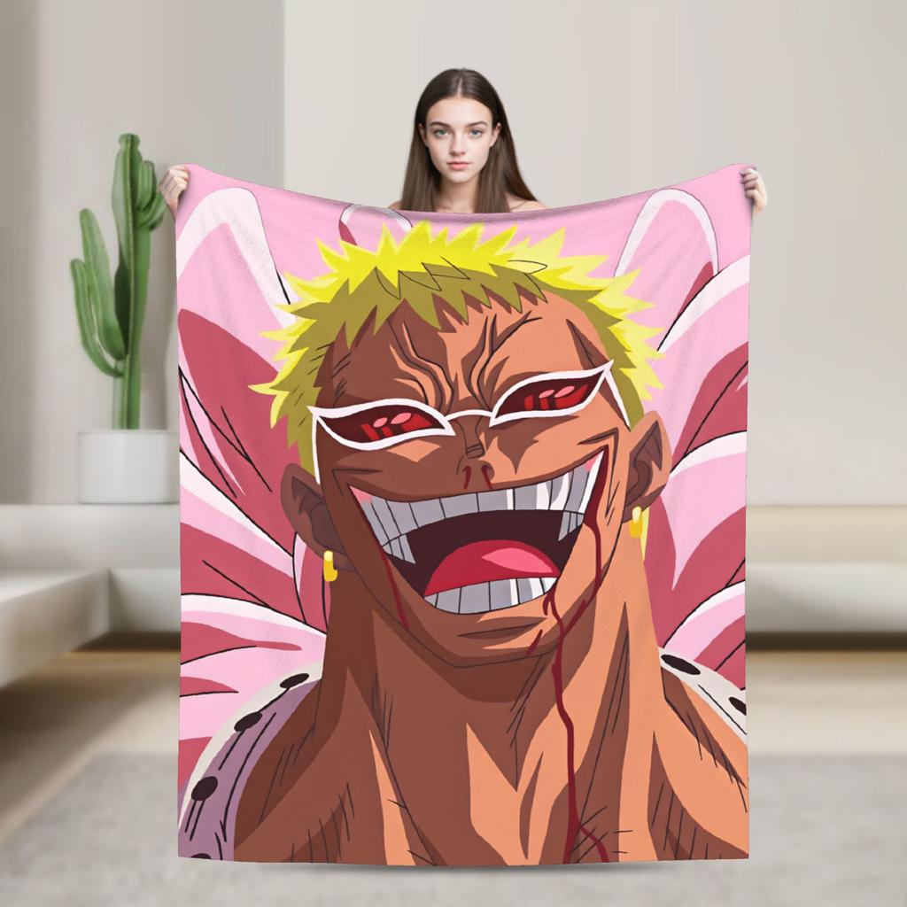 Donquixote Doflamingo Blankets Quality Warm Soft One Pieces Throw Blanket Winter Kids Adult Couch Chair Comfortable Bedspread