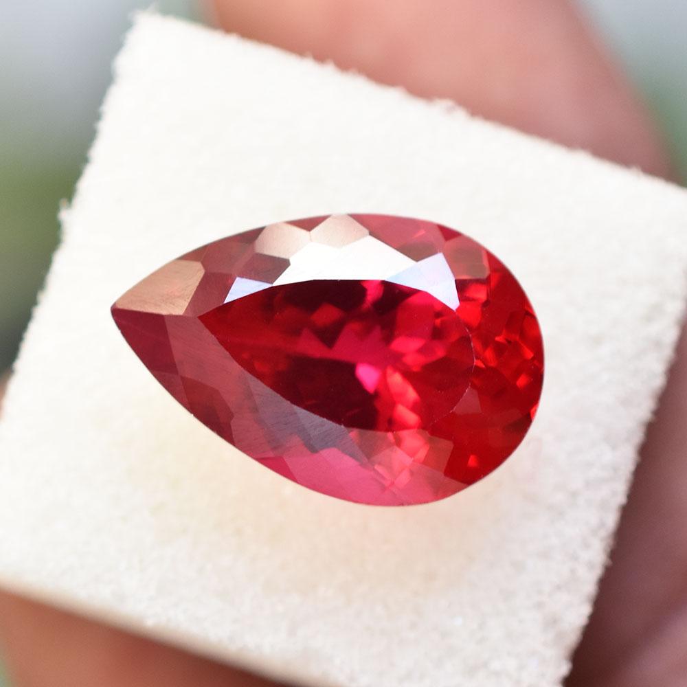 Natural Red Ruby Loose Gemstone 12 ct Pear Cut for Housewarming for Jewelry Making and Crafts