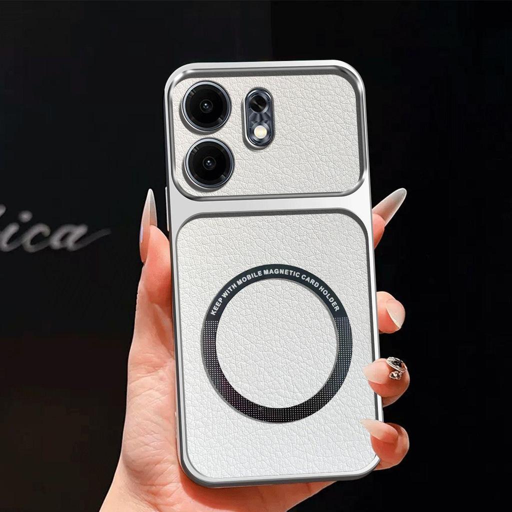 Upgraded Big Lens Protection Case for HONOR X6d 5G Luxury Leather Casing with Magnetic Ring