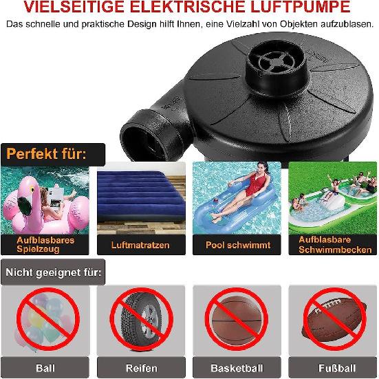 Elektrisk luftpumpe Husholdningsluftpumpe Liten elektrisk luftpumpe Billuftpumpe 110V~240V