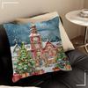 Winter Holiday Town Cushion Cover Car Throw Pillow Case For Sofa Car Christmas Gift 40x40cm 45x45cm