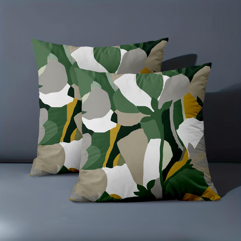 1 Pieces Modern Patterned Throw Pillows Green White Yellow Polyester Pillowcase, Sofa Decorative Cushion Cov Headboard Pillow