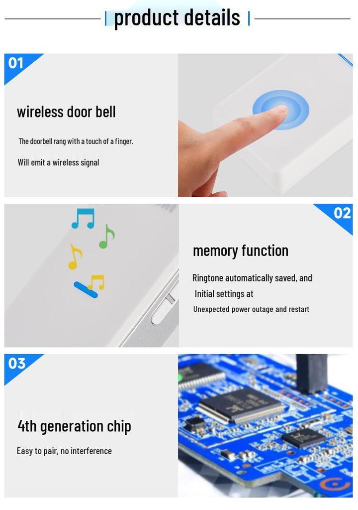 Ultra-Long Range Wireless Doorbell with Mobile Control and Self-Powered Dual Receivers