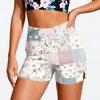 Women High Waist Drawstring Patchwork Print Athletic Shorts Lightweight Stretch Casual Sports Bottoms for Training