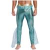 Men's Fishscale Print Leggings - Shiny Mermaid Pants with Elastic Waist for Halloween & Sea King Cosplay