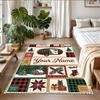 Christmas Custom Name Printed Square Area Rug Soft Non Slip Floor Carpet For Bedroom Holiday Gift