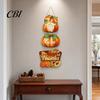 Porch Entrance Autumn Decor Thanksgiving Pendant, Durable Wooden Fall Decoration, Pumpkin And Fruit Basket Give Thanks Hanging Sign Printed,