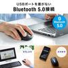 E-Supply Silent Bluetooth Mouse, Wireless, Bluetooth 5.0, Blue LED, 5 Buttons, DPI Switching, Rubberized, Medium Size, Black, EZ4-MA125BK