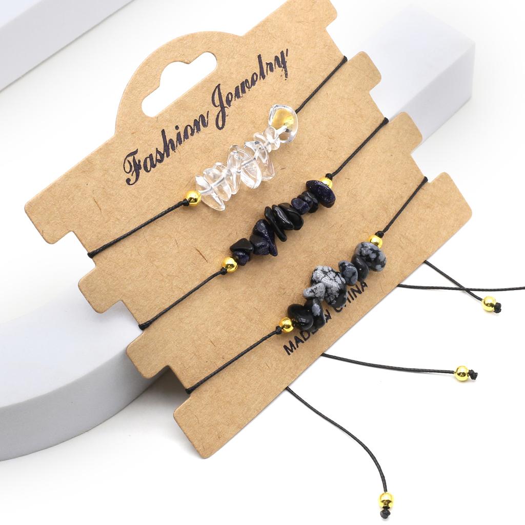 1Pc Healing Crystal Beads Bracelet,Natural Stone Gravel Hand String Elastic Bracelets for Men Women Jewelry Gifts Length 15-20cm