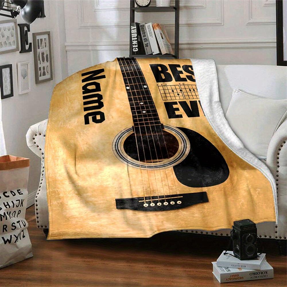 Custom Guitar Design Home Customize Your Name Blankets Comfortable Soft Lightweight Allseason Multipurpose Blanket For Picnics Sofas Offices Beds
