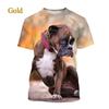Hot-selling Men's Bulldog 3D T-shirt, Cute Animal Puppy T-shirt, Personalized Casual Printed Short-sleeve Top.