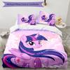 Twilight Sparkle 3pcs Bedding Set Duvet Cover Closure Includes 1 Duvet Cover & 2 Pillowcases for All Seasons Bedroom Home Dorm Decor