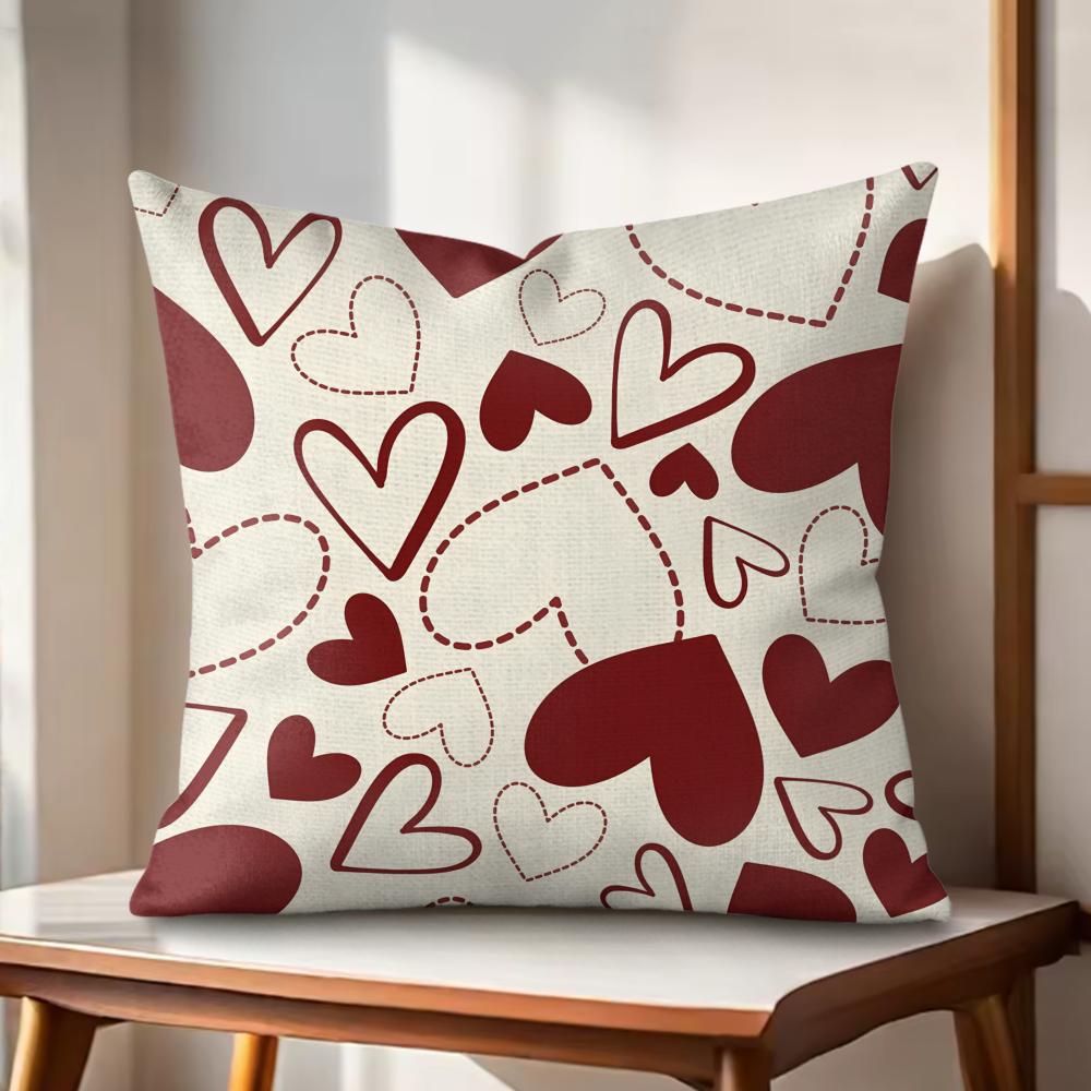 Gift for Lover Cushion Cover Natural Linen Organic Fabric DoubleSided Printing Couch Pillow Covers Home Decor