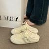 Baotou Slippers Women's Summer Outer Wear 2025 New Super Fire Moral Training Shoes Half-drag White Shoes Popular One-pedal Casual Shoes