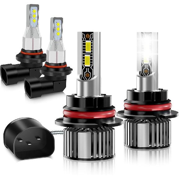 

9007 Light Bulbs and 9145 Fog Lights, 600% Brightness Fit for Ford F150 (1997-2003) Replacement Bulbs, 6500k Cool White,IP68 Waterproof, Pack of 4 For F150 (1997-2003) білий