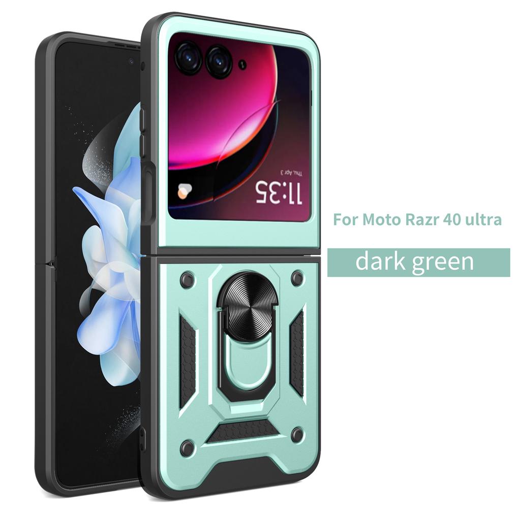 For Motorola Razr 40 Ultra Case Moto Razr 40 Ultra Cover Magnetic Ring Holder Armor Phone Case Slide Camera Protect Back Cover
