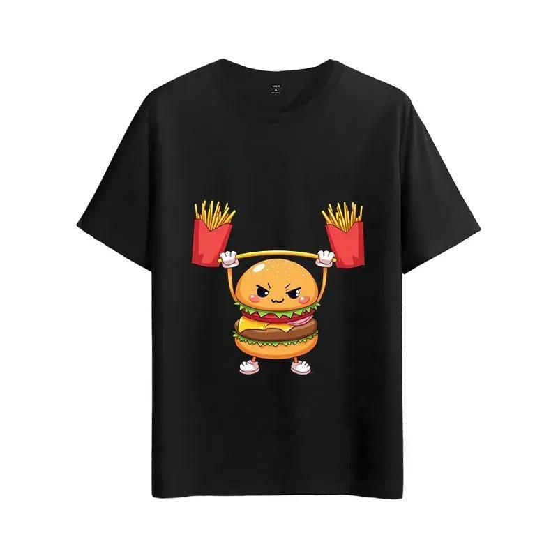 Camiseta Muscle Freaks Burger Gym Estilo Dibujos Hamburguesa S