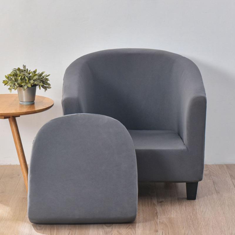 

Solid Color European-style Elastic Fully Wrapped Semi-circular Bathtub Cover Double-layer Split Sofa Cover for Coffee Shop Hotel