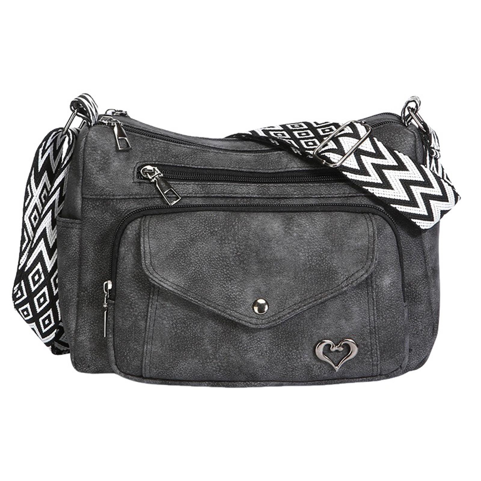 

Women Soft Leather Shoulder Crossbody Bag Large Capacity Versatile Mom Bag Suitable For Daily Use чёрный