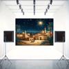 1 Bethlehem Star Christmas Background Banner - Peaceful Night Sky and Palm Tree Design, Multiple Sizes To Choose from